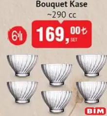 PAŞABAHÇE BOUQUET KASE 290 CC 6'LI